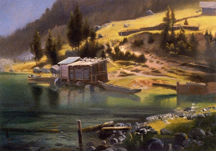 Albert BOil Painting Fishing and Hunting Camp, Loring, Alaska